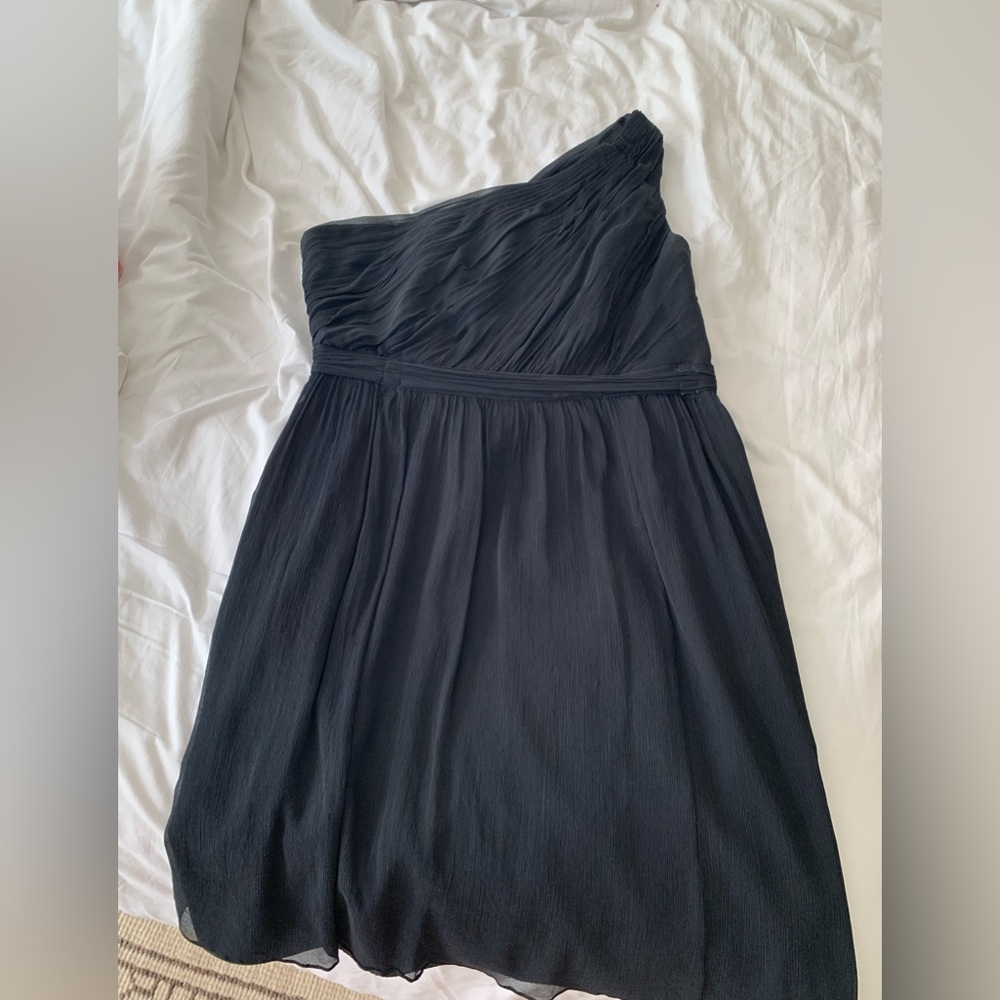 J.Crew silk chiffon one-shoulder dress